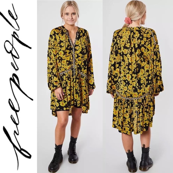 Free People NWT Love Letter Floral Tunic Boho Oversized Blouse Top Dress XS - Picture 7 of 16